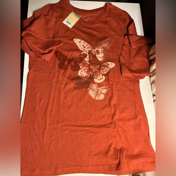 NWT Crew neck long sleeve cotton shirt maroon color Sz M - Picture 1 of 3